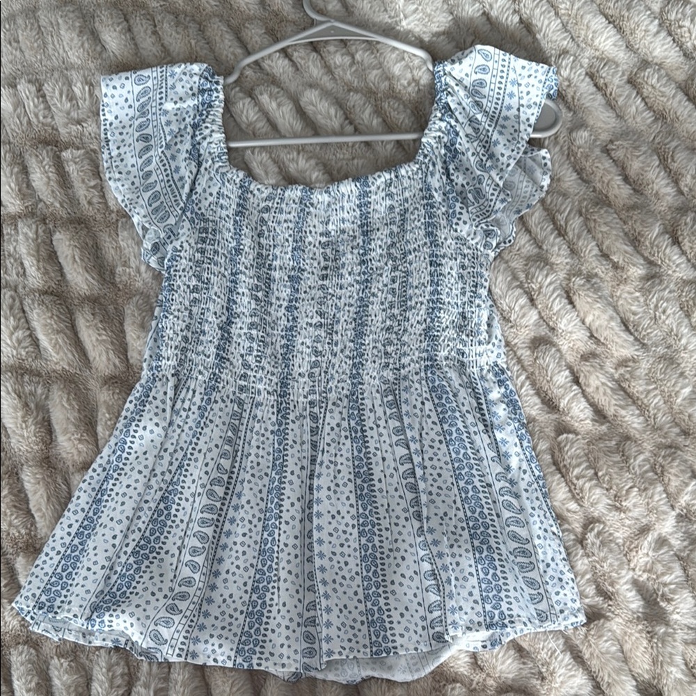 Women's Blue Patterned Top - Picture 4 of 4